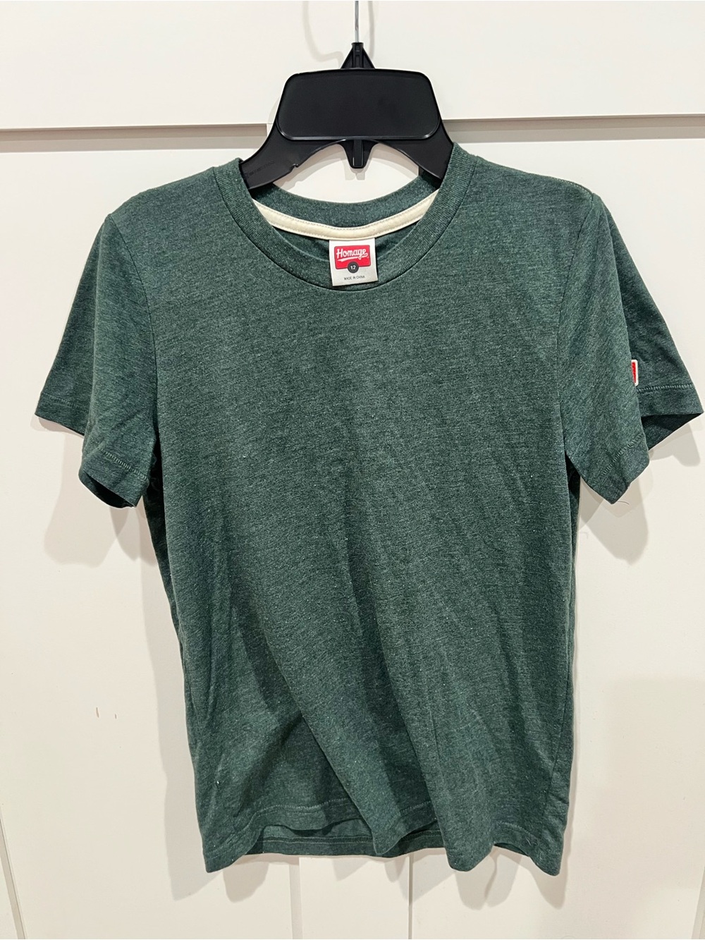 HOMAGE Kids Short Sleeve Crew Tee in Heather Forest Green